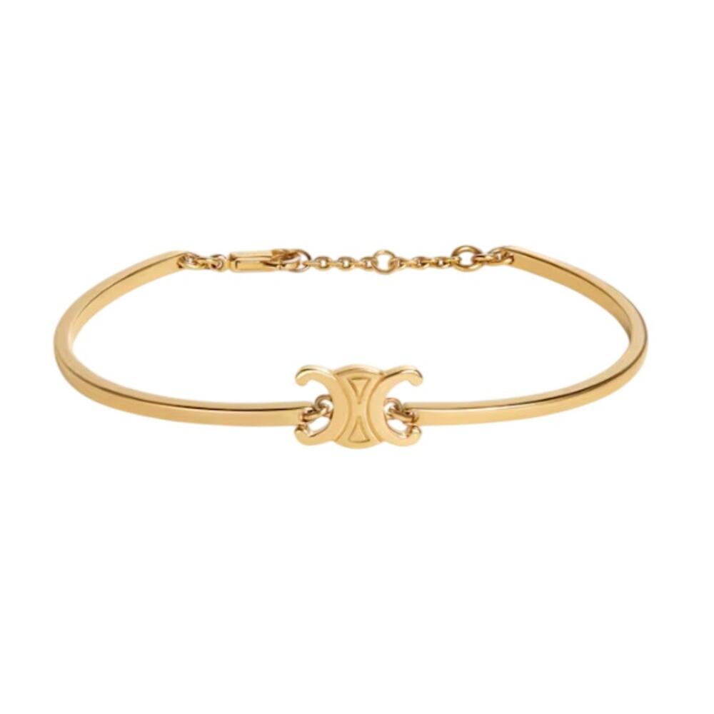 CELINE Triomphe Articulated Bracelet in Brass with Gold Finish (CEXX010)